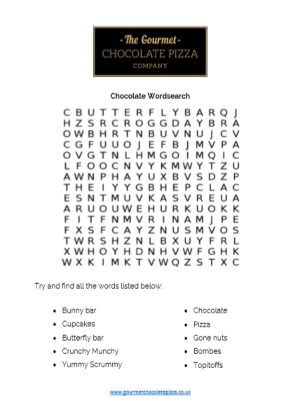 School's Out | Boredom Busters for Kids | Chocolate-themed Wordsearch